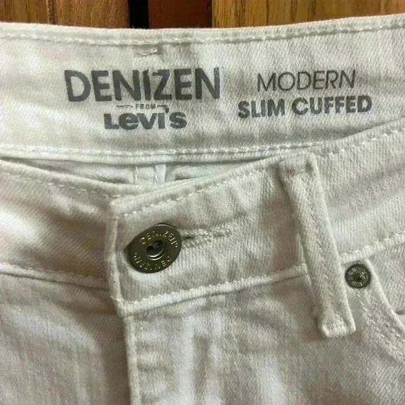 Denizen Levi’s modern slim cuffed stretch white jeans size 26 - Picture 7 of 9